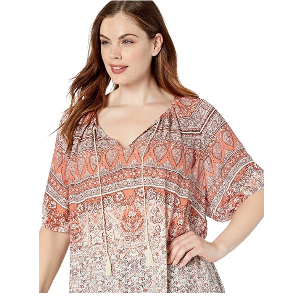 ⚡️🆕⚡️ Lucky Brand Printed Kelly Peasant Top